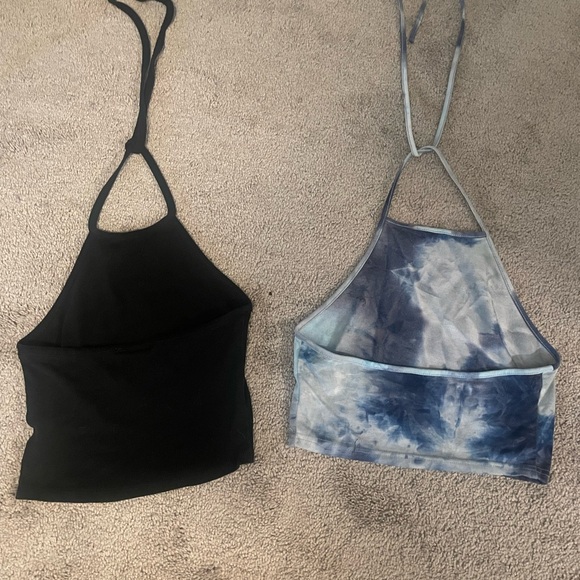 Stylish Black and Blue Tie-Dye Halter Tops - Picture 4 of 4